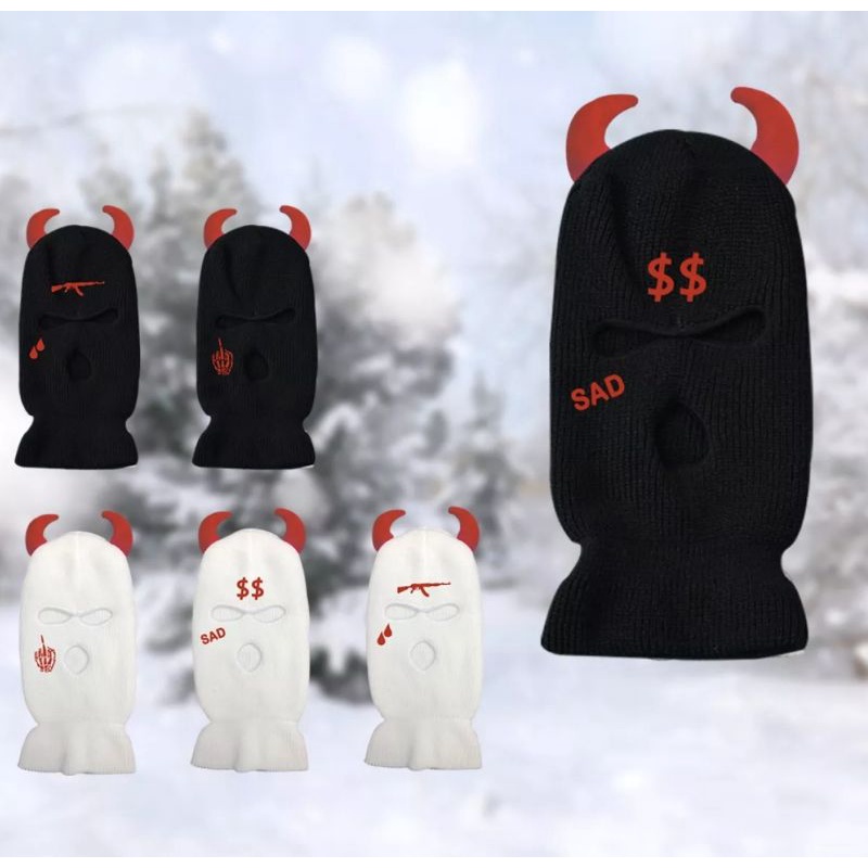 ️SUN RKT หมวกถักคลุม หน้ากาก Fashion Balaclava ski mask สวมใส่ภจญภัยในทุกกิจกรรม