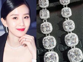 (สินค้า​พร้อ​มส่งค่ะ​) ต่างหูเพชรระย้า ดีไซน์แบรนด์ ทรง​ Cushion ซ้อน 5 ชั้นงานเกาหลี