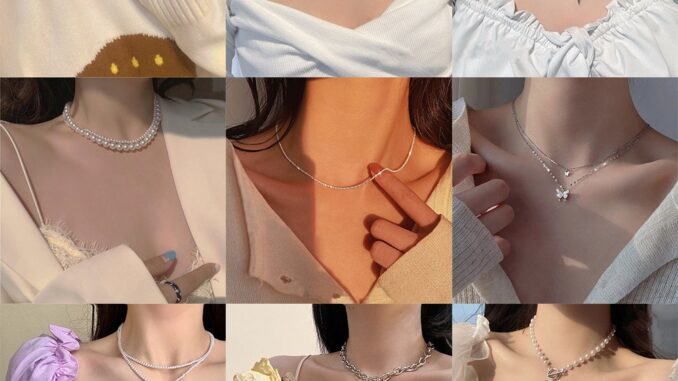 สร้อยคอโซ่เงิน แต่งจี้ผีเสื้อ หัวใจ สไตล์เกาหลี สำหรับผู้หญิง