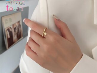 #100% Original# Simple Ring Jewelry Fashion Alloy Gold Silver Bead Heart Ring for Women