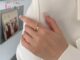 #100% Original# Simple Ring Jewelry Fashion Alloy Gold Silver Bead Heart Ring for Women