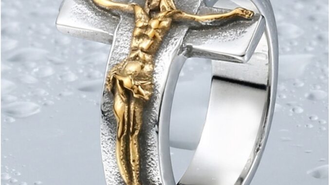 Christian Jesus Cross Gothic Ring