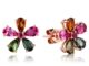 ต่างหู สีทอง จี้ดอกไม้ ประดับพลอย เพชร 18 สี de2-2936