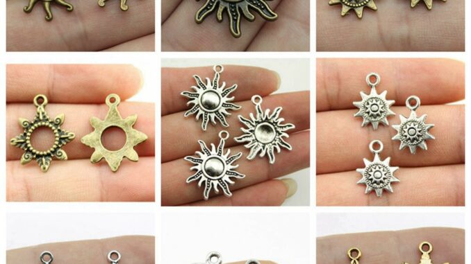 CHARMS จี้รูปดวงอาทิตย์สําหรับทําเครื่องประดับแฮนด์เมด Diy .