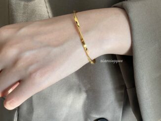 สร้อยข้อมือ กําไลข้อมือ ชุบทอง 14K แบบเปิด วางซ้อนกันได้