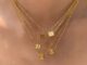 seadada สร้อยตัวอักษร A-Z สร้อยพร้อมจี้ 14k squares letter necklace