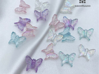 20pcs Acrylic 3D Butterfly Mixed Colour Transparent Butterfly Charm Beads Jewelry Make