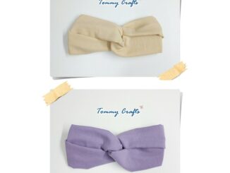 ผ้าคาดผมแบบไขว้ผ้าฝ้ายสาลูสองชั้น สีพื้น ม่วง / เหลืองไข่ไก่ Turban twist Headbands