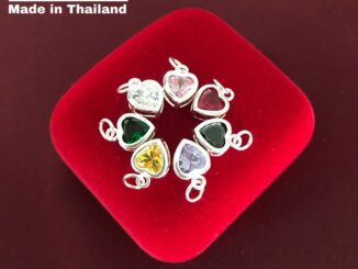 จี้เงินแท้ 92.5% จี้เงิน จี้หัวใจเงินแท้ จี้หัวใจ จี้พลอย cz ขนาด 8 mm.