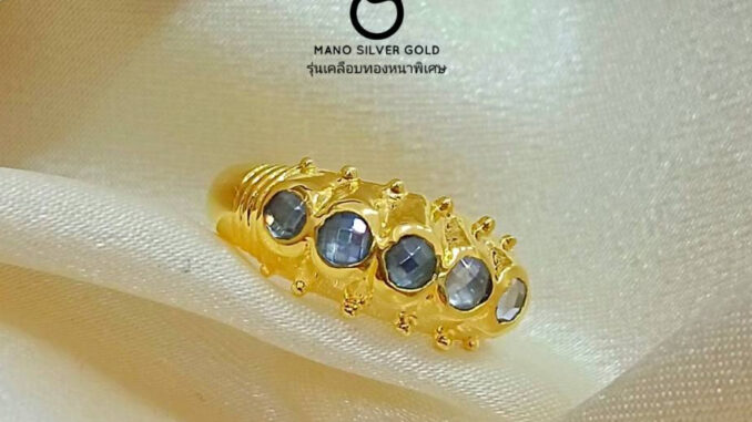 แหวน แหวนพชรซีกเพชรเรียง 066 "รุ่นเคลือบทองหนาพิเศษ"งานคุณภาพ ไมครอน ชุบทอง หุ้มทอง แฟชั่น ทองสวย ใส่ออกงาน