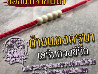 ด้ายแดงครูบาบุญชุ่ม วัดพระธาตุจอมสวรรค์บ้านโปร่ง เมืองพงประเทศเมียนมา BL-22 สร้อยข้อมือครูบาบุญชุ่ม ด้ายครูบาบุญชุ่ม