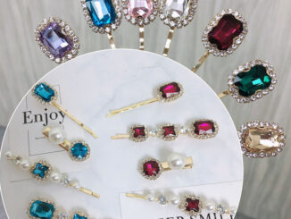 ชุดกิ๊บติดผม Rhinestone ย้อนยุคสีมรกตที่เรียบง่ายและสวยงาม