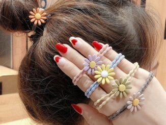หนังยางรัดผม ดอกไม้/ไข่ดาว ความยืดหยุ่นสูง ยางรัดผม (ส่งแบบสุ่มสี/สุ่มลาย)