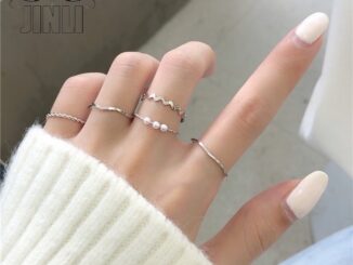 แหวนโลหะผสม สีเงิน ประดับไข่มุก แฟชั่น สําหรับผู้หญิง