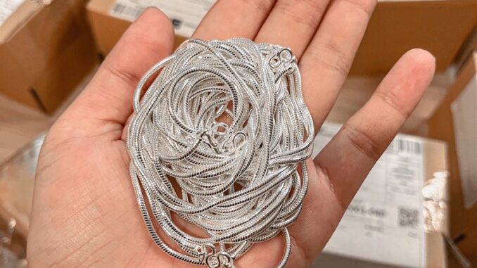 สร้อยเงินลาวลายกระดูกงู ใส่พระ สวมหัวได้ ทนทานมาก✨(18