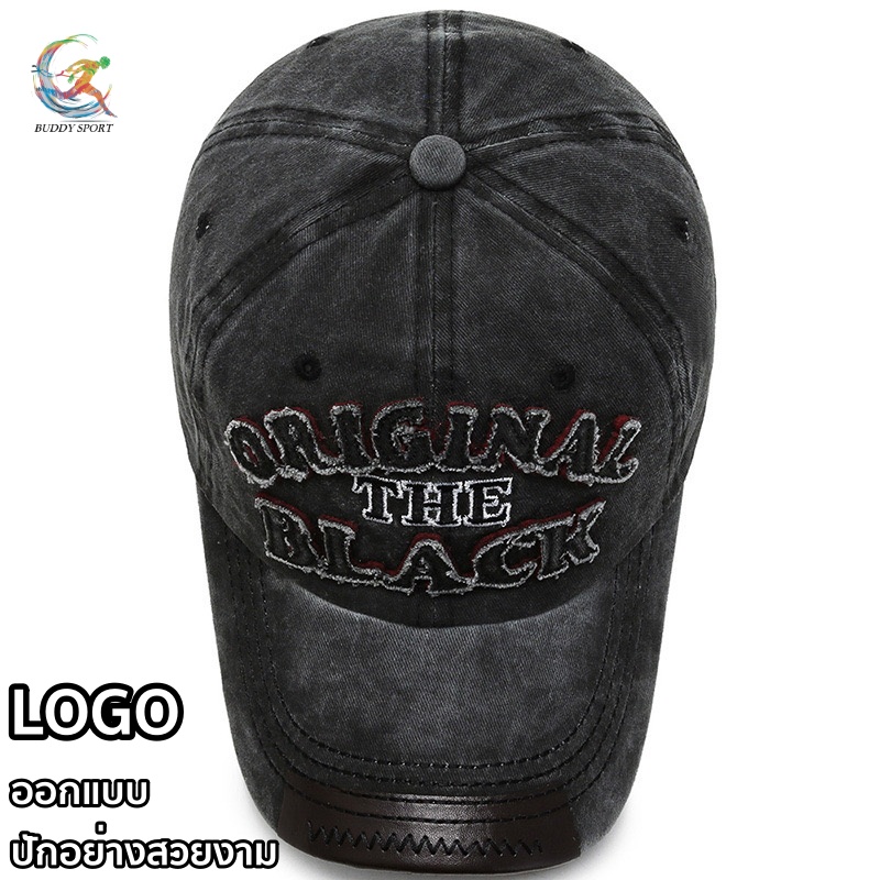 05C7 หมวกแก๊ปเบสบอล ปีกโค้ง ปักลาย Original The Black สียีนส์สวยหรู classic