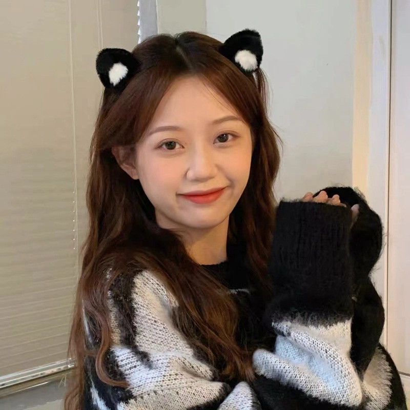 1 Pair Cute Frog Cat Ear Hair Clips /  Girls Acrylic Bunny Ear Bangs Cosplay Hair Claw