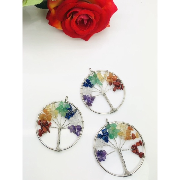 1 Pc Tree of Life pendant 7 Chakra necklace with 18 inch long Chain Tree of life necklace pendant
