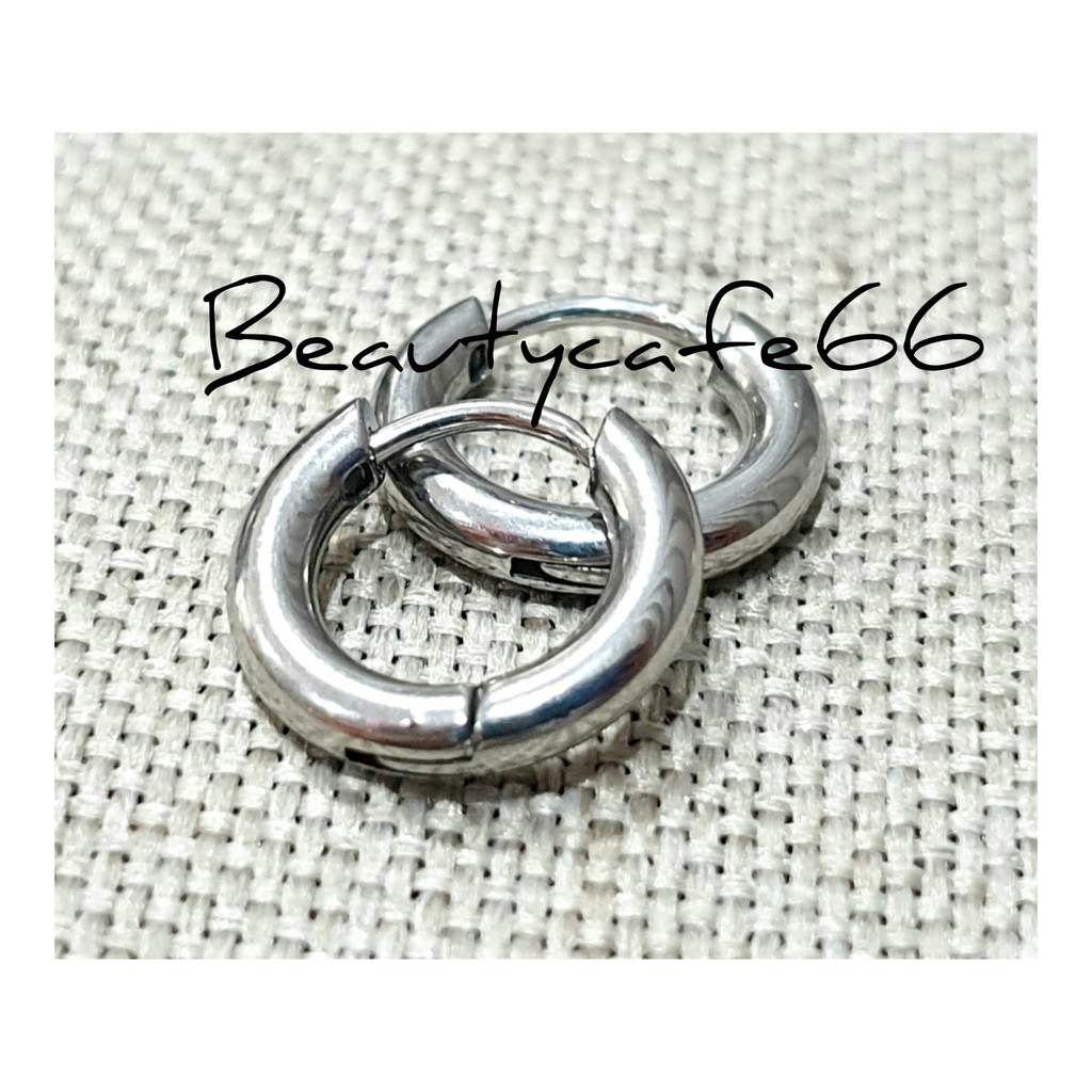 (1 คู่) HT02 จิวห่วงสแตนเลส Stainless ต่างหูห่วง หนา 2.5 mm. ก้าน 1.0 mm.