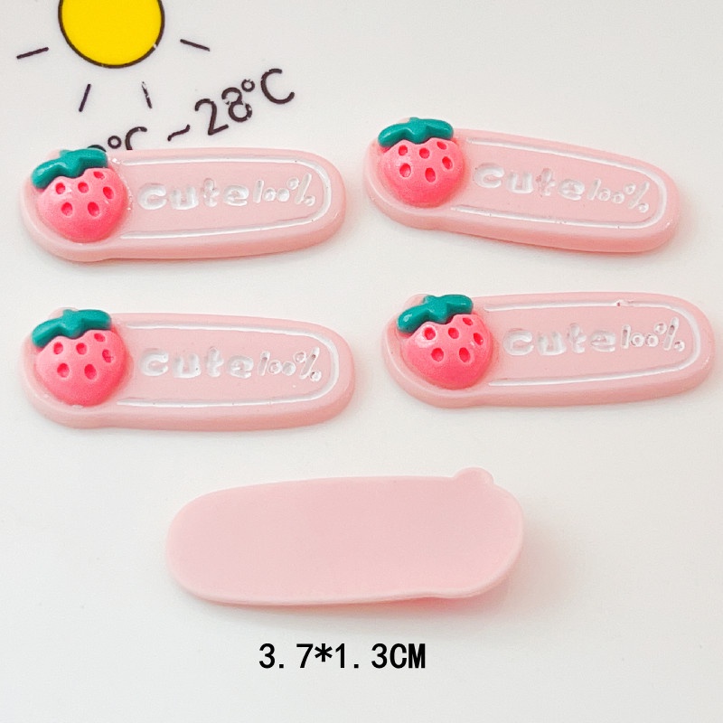 [2 #] Jibbitz Crocs กิ๊บติดผม รูปผลไม้ เชอร์รี่ หัวใจ แบบยาว แวววาว DIY อุปกรณ์เสริม สําหรับเด็ก QP