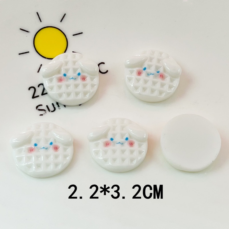 [2 #] Jibbitz Crocs สติกเกอร์กิ๊บติดผม ทรงกลม ลายการ์ตูน Sanrio Melody Kuromi Pudding Dog สําหรับตู้เย็น QP
