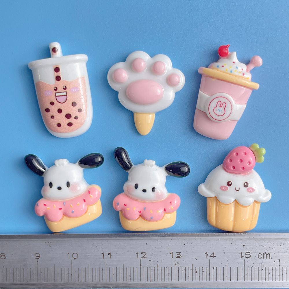 [3 #] Jibbitz Crocs แผ่นกาวเรซิ่น รูปสุนัข สําหรับทําขนมหวาน ชานม diy SC
