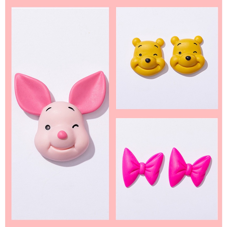[3 #] กาวเรซิ่น ลายการ์ตูนหมีพูห์ พิกเล็ต อุปกรณ์เสริม สําหรับเคสโทรศัพท์มือถือ diy