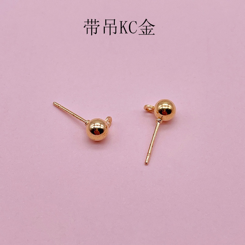 50 ชิ้น / ถุง พร้อมลูกบอลแขวน ต่างหู เข็มลูกปัด DIY อุปกรณ์ต่างหู วัสดุสามารถแขวนต่างหูถั่ว