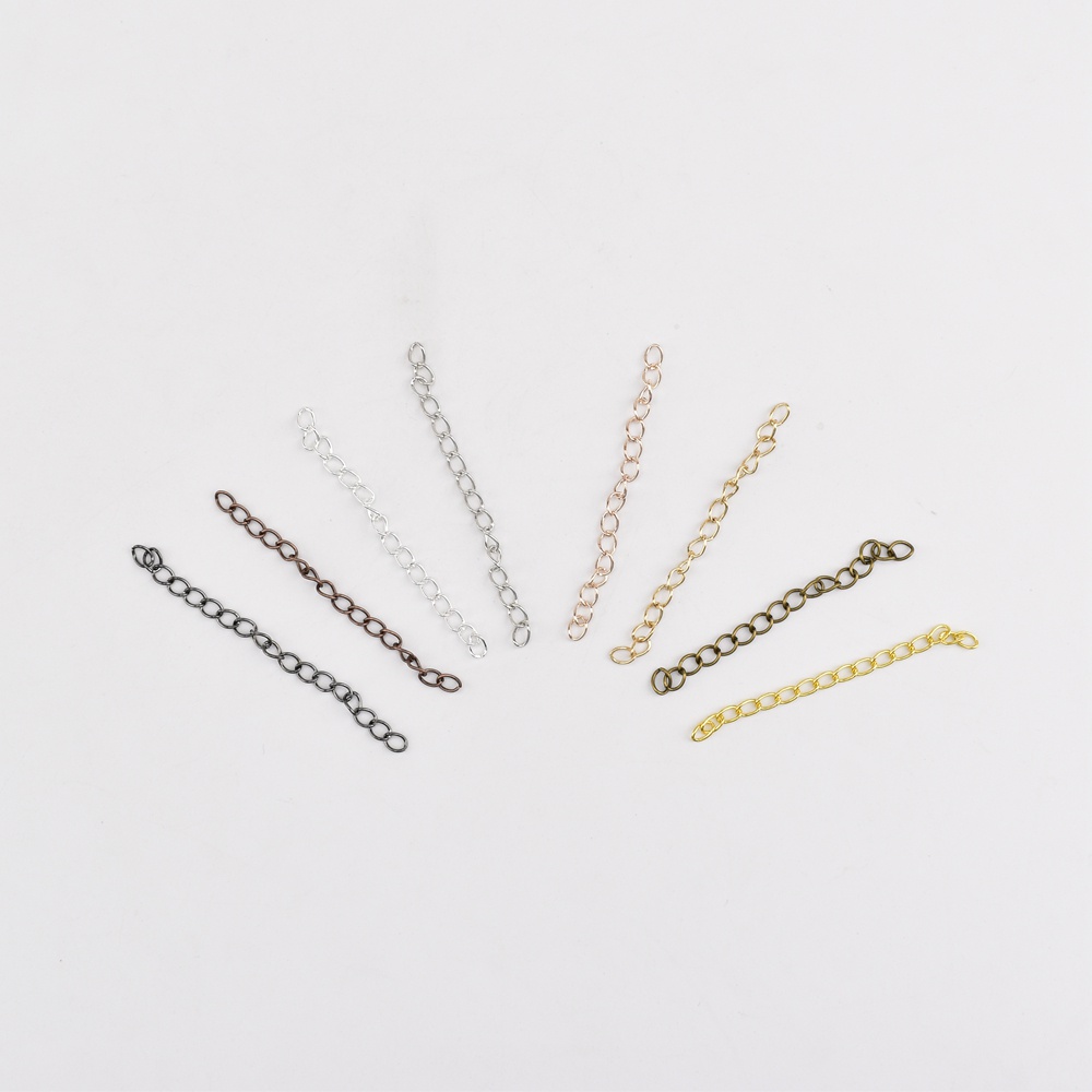 50pcs【ps107】สายโซ่ต่อขยายสร้อยคอ สีเงิน 50 70 มม. สําหรับทําเครื่องประดับ DIY 50 ชิ้น ต่อล็อต