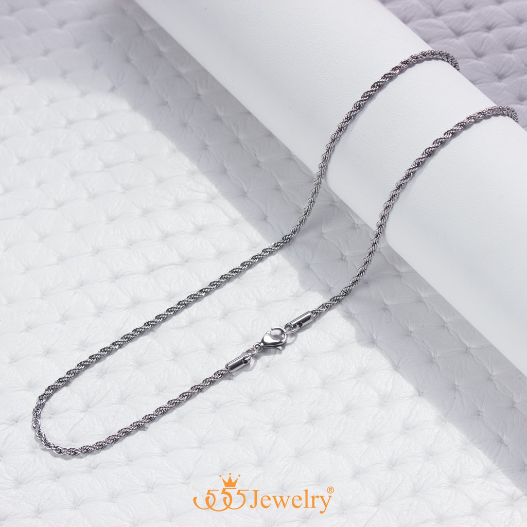 555jewelry สร้อยคอโซ่ ดีไซน์สวยลายเชือก รุ่น MNC-C093 - สร้อยสแตนเลส สร้อยคอผู้ชาย สร้อยคอผู้หญิง (CH4-CH7]