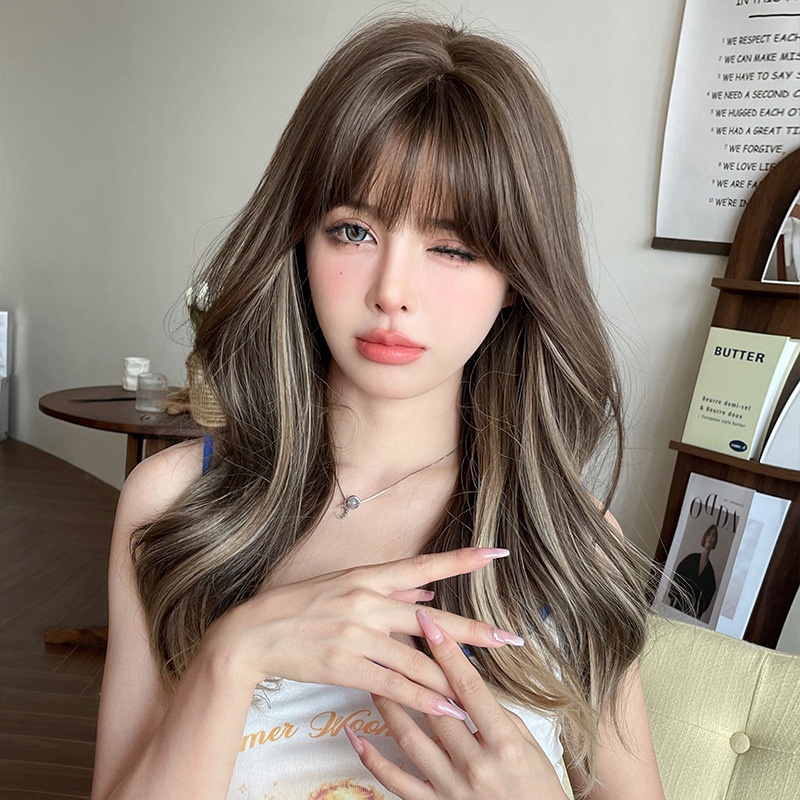 7jhh WIGS ใหม่ วิกผมหยิกยาว ไฮไลท์ ไฮไลท์ไฟเบอร์ธรรมชาติ สีเบจ สําหรับผู้หญิง C-0364