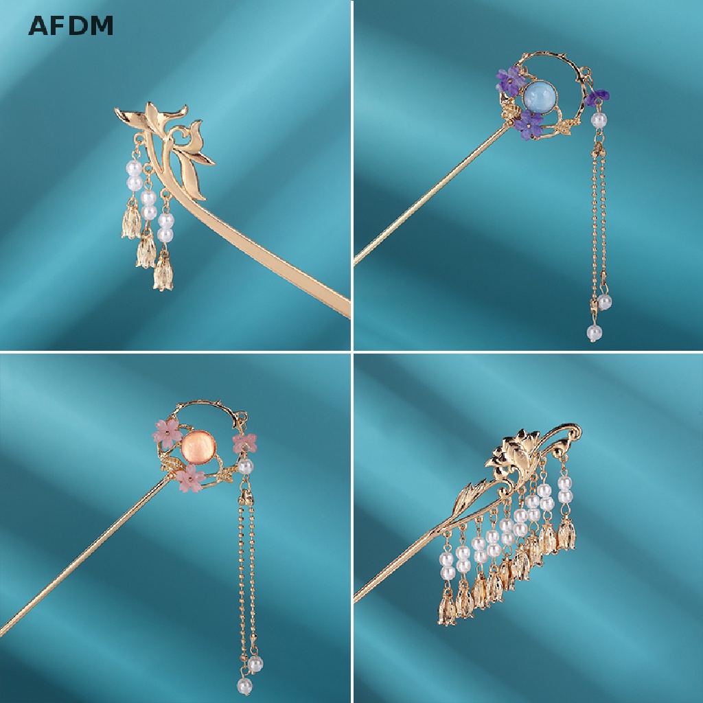 (AFDM) กิ๊บติดผมโลหะเคลือบ สไตล์จีนวินเทจ สําหรับผู้หญิง