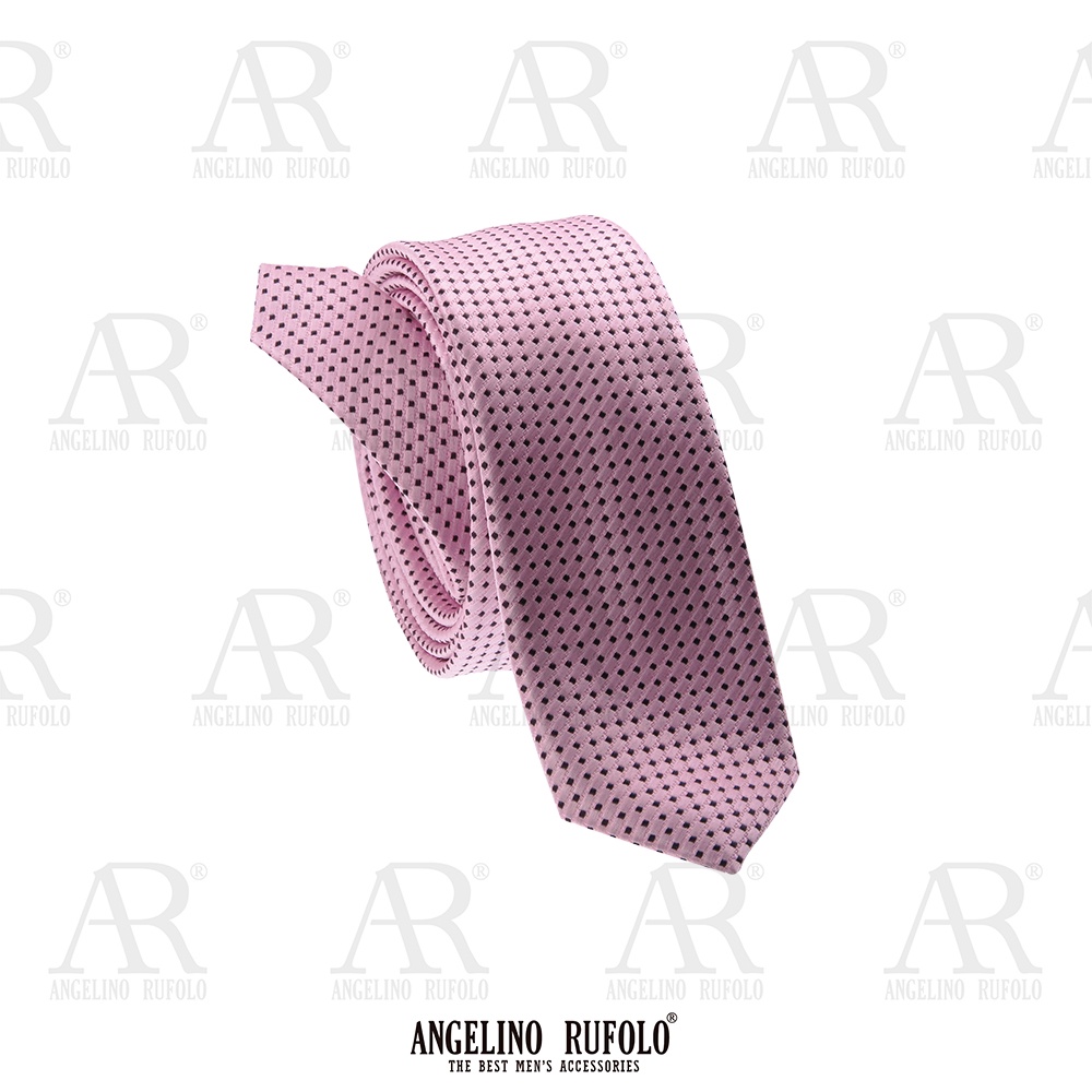 ANGELINO RUFOLO Necktie(NTSL-จุด016) เนคไทผ้าไหมทออิตาลี่คุณภาพเยี่ยม ดีไซน์ Dot สีเทา/เหลือง/แดง/กรมท่า/ชมพู/ฟ้า