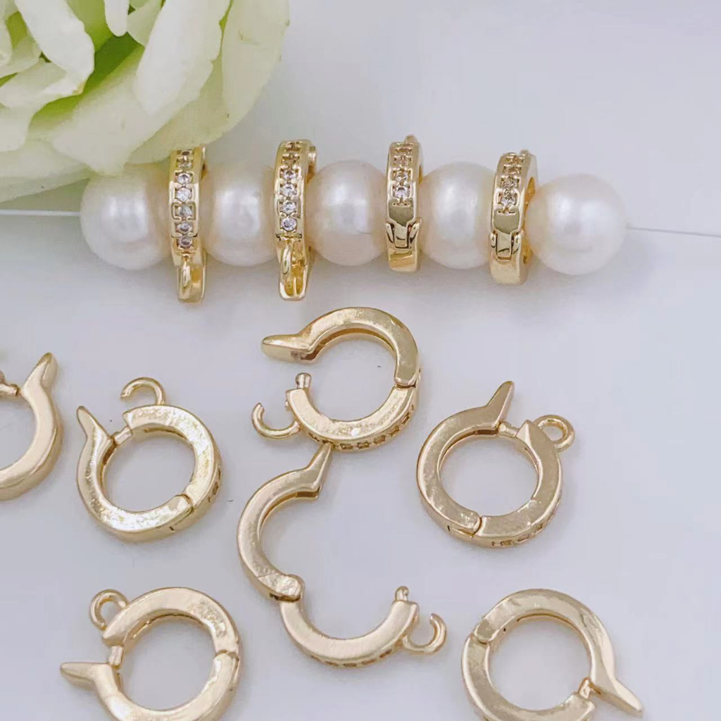 Ag00047 [เครื่องประดับทองคํา 14K] สร้อยคอ สร้อยข้อมือ ชุบทอง 14K ฝังเพทาย ขนาดเล็ก สีขาว ทอง 14K DIY