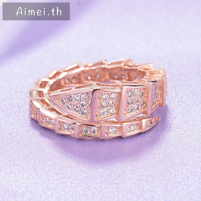 Aimei Moda แหวนเพชร 3a ฝังเพทาย หรูหรา เครื่องประดับแฟชั่น