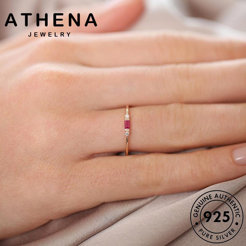 Athena JEWELRY แหวนเงิน 92.5% ทรงสี่เหลี่ยม สไตล์เรโทร สําหรับผู้หญิง R53-TH