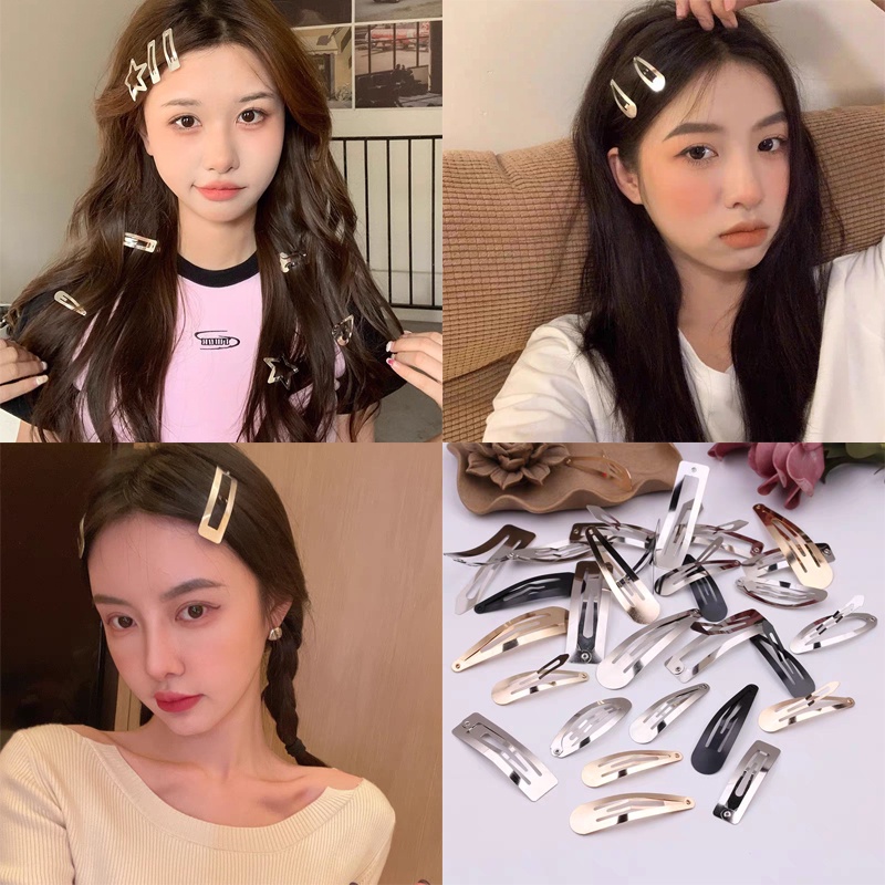 Awaytr กิ๊บติดผมหน้าม้า รูปหยดน้ํา ขนาดเล็ก เรียบง่าย เครื่องประดับ สําหรับผู้หญิง 5 10 20 ชิ้น