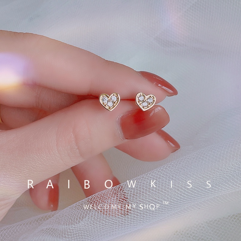 Ay(cn) ต่างหูห่วง ประดับเพทาย ขนาดเล็ก 14K กันแพ้ เครื่องประดับ สําหรับผู้หญิง