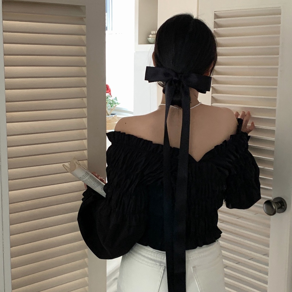 BLACKPINK Jennie กิ๊บติดผม ประดับโบว์ ความยาวเกิน สไตล์ฝรั่งเศส หรูหรา สําหรับผู้หญิง