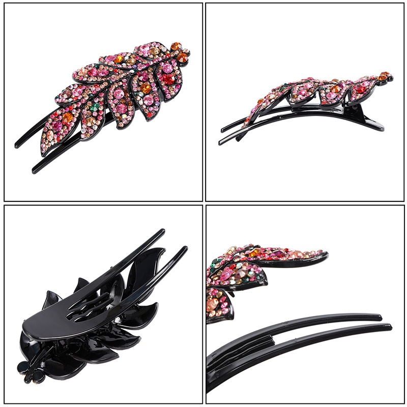 BUTTERFLY กิ๊บติดผมลายดอกไม้ผีเสื้อประดับไรน์สโตนคริสตัล 1 ชิ้น