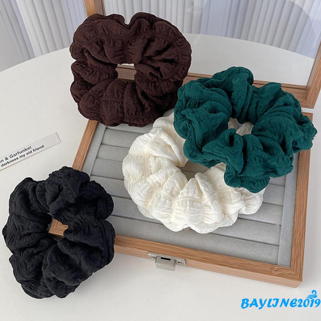 Bay- ยางรัดผมหางม้า แบบยืดหยุ่น สีพื้น สําหรับผู้หญิง ของขวัญ