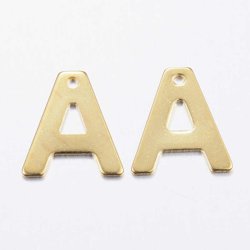 Benecreat 10 ชิ้น 304 จี้สแตนเลส Letter.A - Z สีทอง Diy สําหรับใช้ทําเครื่องประดับ