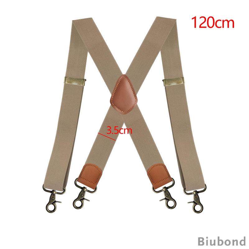 [Biubond] สายเอี๊ยม ปรับได้ พร้อมสายรัดยืดหยุ่น ประเภท X สําหรับผู้ชาย ใส่ทํางานหนัก