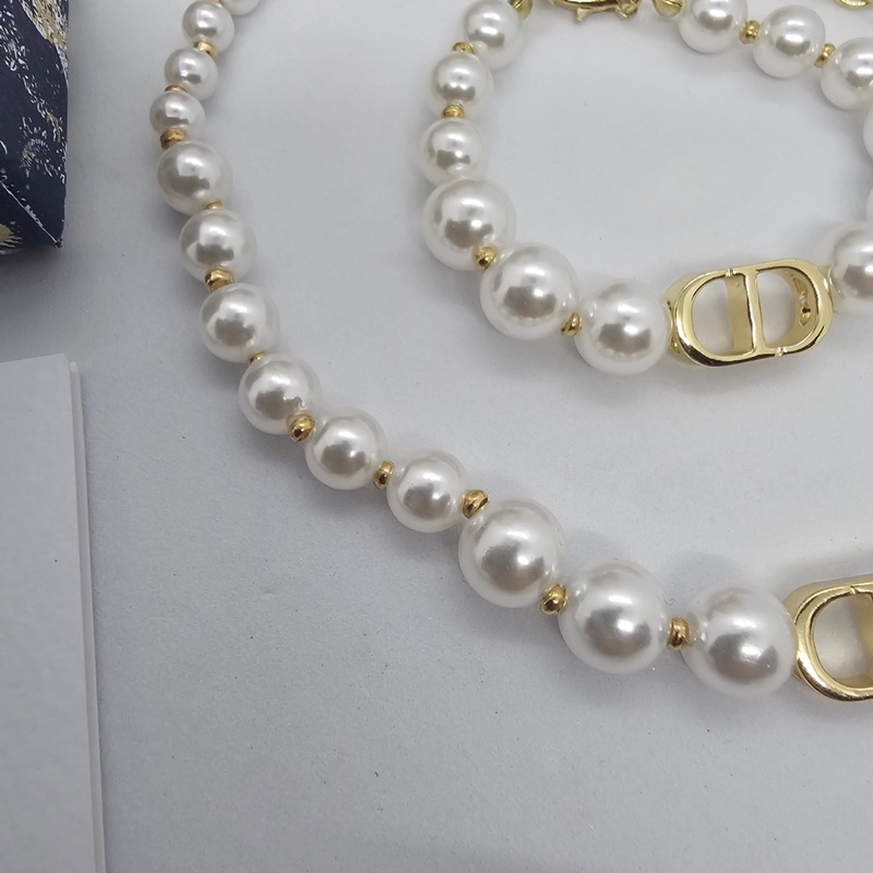 CD 30 Montaigne Choker / Bracelets  สร้อยคอ สร้อยแขน ดิออ สร้อยไข่มุก ประดับจี้ CD งานสวย ภาพงานจริง สายปรับได้