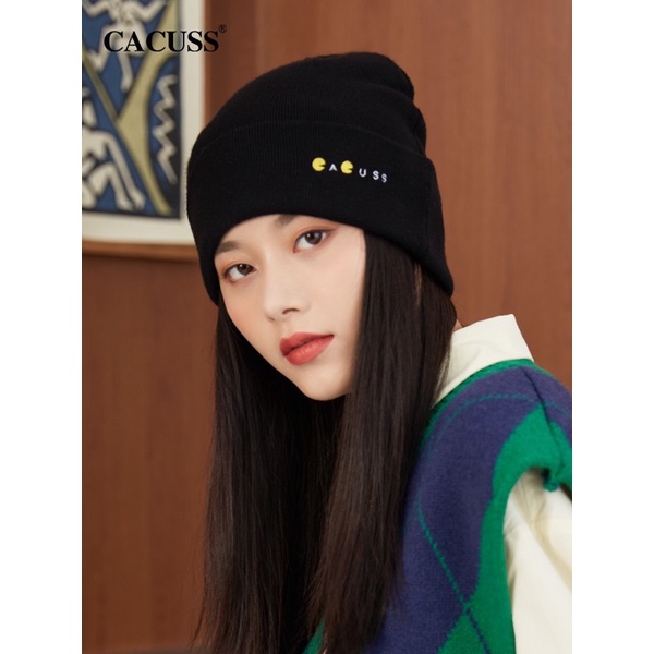 CHERISH (พร้อมส่ง) หมวกไหมพรม แบรนด์ CACUSS ของแท้(มีป้าย) หมวกแฟชั่น สีเขียว สีดำ