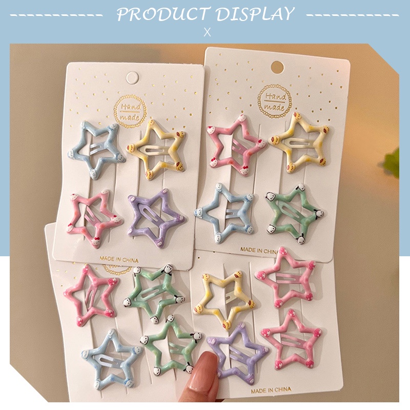 COD-การ์ตูน Sanrio Star Hair Clip น่ารัก Ins หวาน Hair Clip สาว Heart Stick Clip นักเรียน BB Clipส่งจากไทย