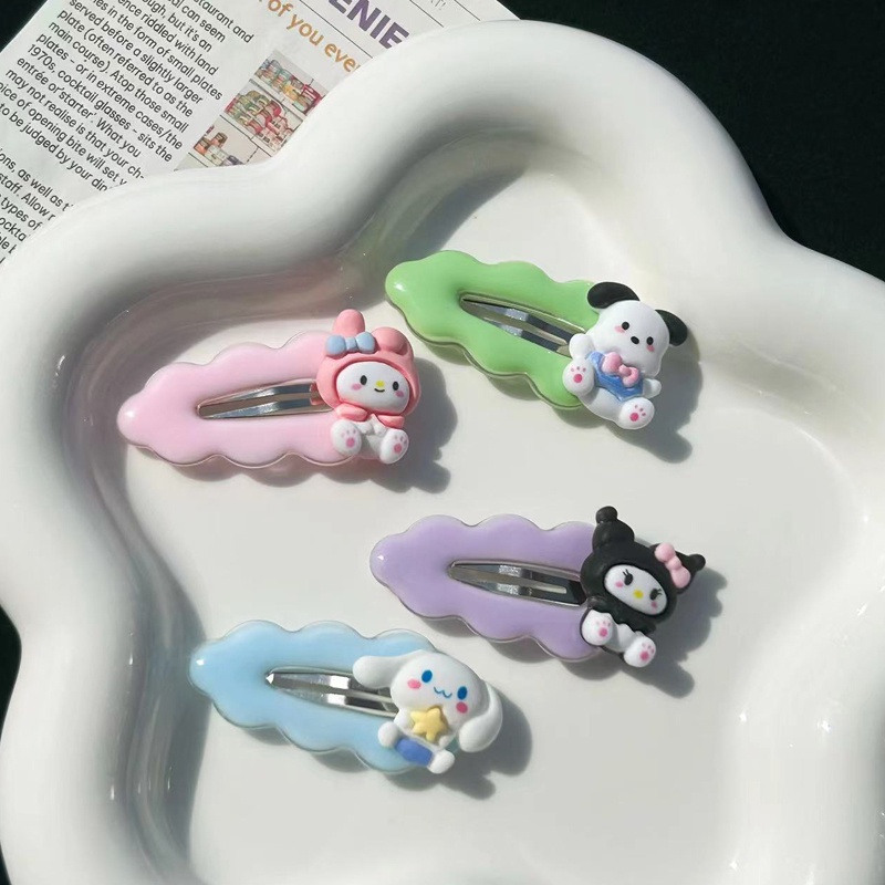 COD เมฆน่ารัก Sanrio Hair Clip Kuromi Hair Clip สาวหวาน Cartoon Hair Clip เด็กอุปกรณ์เสริมผม-det