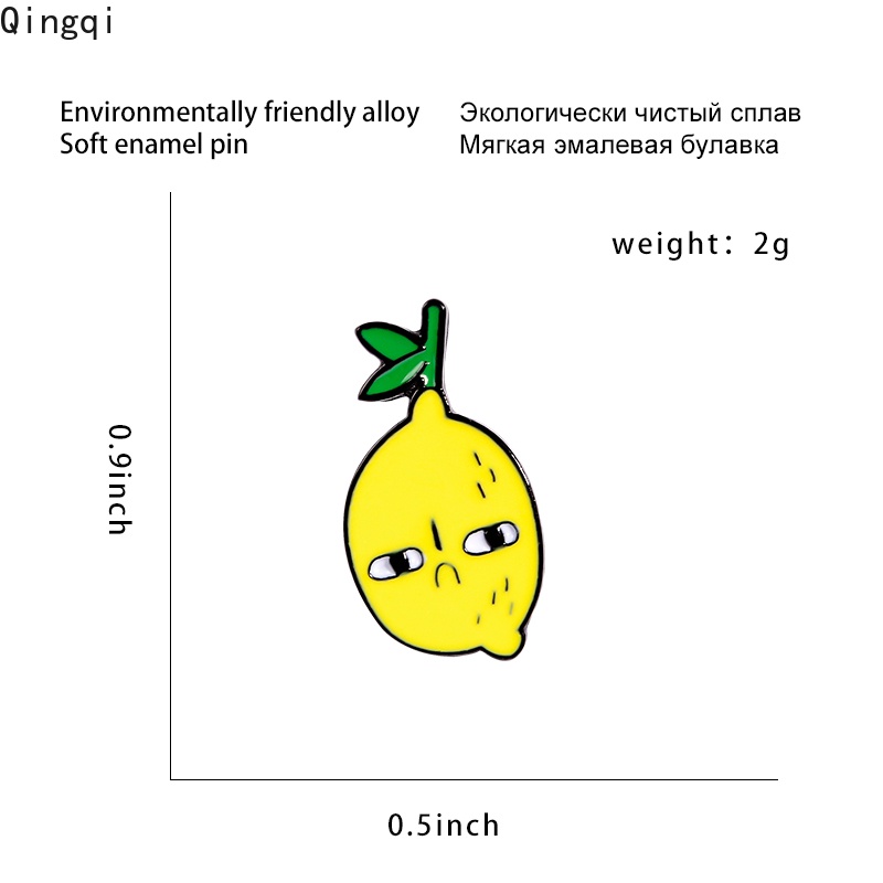 Cartoon Envious Lemon Enamel Pin Cute Unhappy Yellow Lemon Fruit Jewelry Badge Jeans Shirt Bag Brooches Pins for Friends