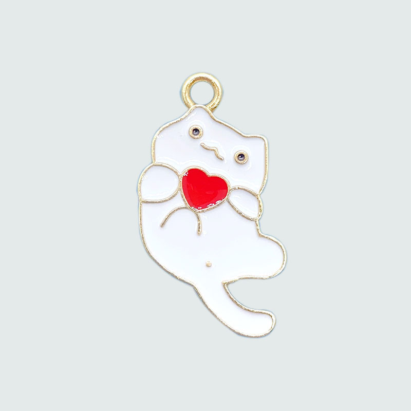 Charm จี้สร้อยคอ สร้อยข้อมือ โลหะผสม รูปการ์ตูนแมว 30*12 มม. 4 ชิ้น