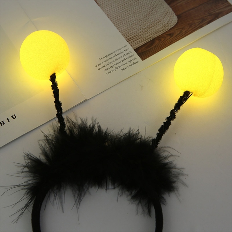 Ch*【พร้อมส่ง】ที่คาดผมผึ้งน่ารัก เสาอากาศเรืองแสง สําหรับ Pedlars Headwear Halloween-party